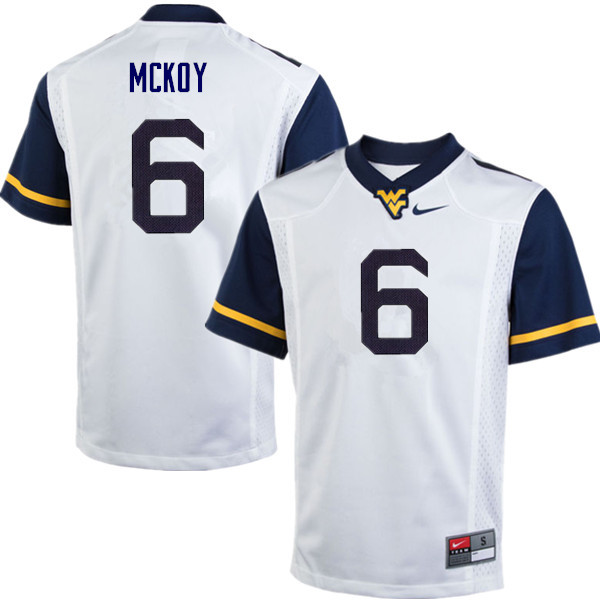 Men #6 Kennedy McKoy West Virginia Mountaineers College Football Jerseys Sale-White
